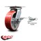 Service Caster 6 Inch Red Poly on Cast Iron Caster with Roller Bearing and Brake/Swivel Lock SCC-35S620-PUR-RS-SLB-BSL - alternate 3